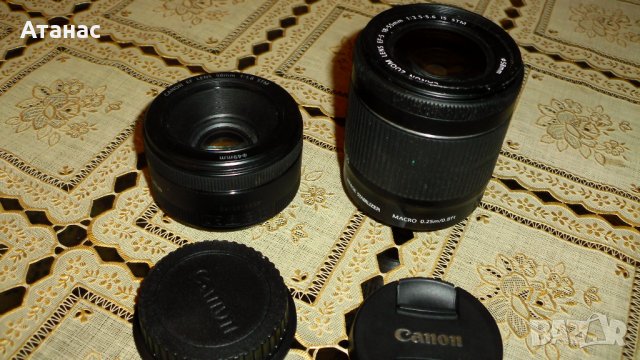 Обективи Canon EF 50мм f/1.8 STM  и Canon EF-S 18-55мм IS STM
