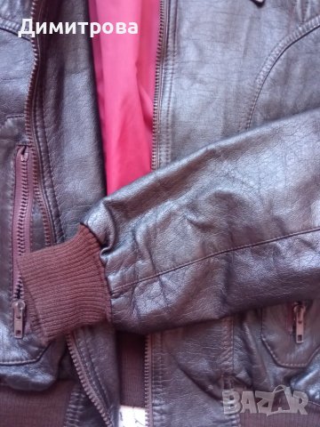 Кожено яке С размер, снимка 5 - Якета - 50434651