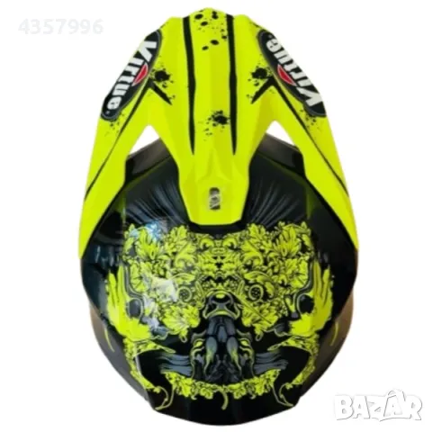 Кросова каска, За мотор, Атв, Велосипед, M и L размер, Черен с неон, снимка 7 - Аксесоари и консумативи - 49310880