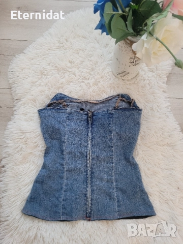 Дънково бюстие H&M, снимка 3 - Корсети, бюстиета, топове - 51582806