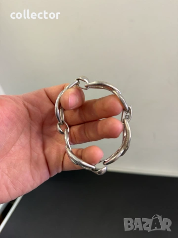 Дизайнерска сребърна гривна. №8106, снимка 8 - Гривни - 54200587