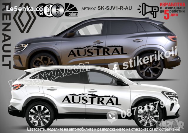 Renault Austral стикери надписи лепенки фолио SK-SJV1-R-AU, снимка 1 - Аксесоари и консумативи - 44456179