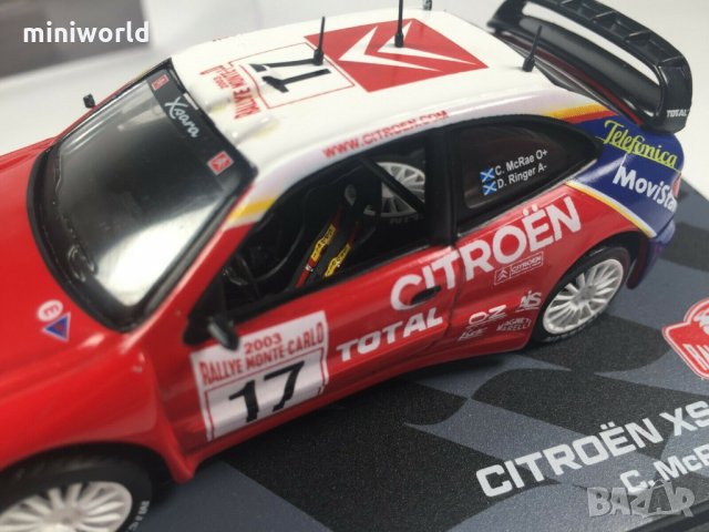 CITROEN Xsara WRC C. McRae Rallye Monte Carlo 2003 - мащаб 1:43 на IXO/Altaya моделът е нов в PVC ди, снимка 5 - Колекции - 26737218