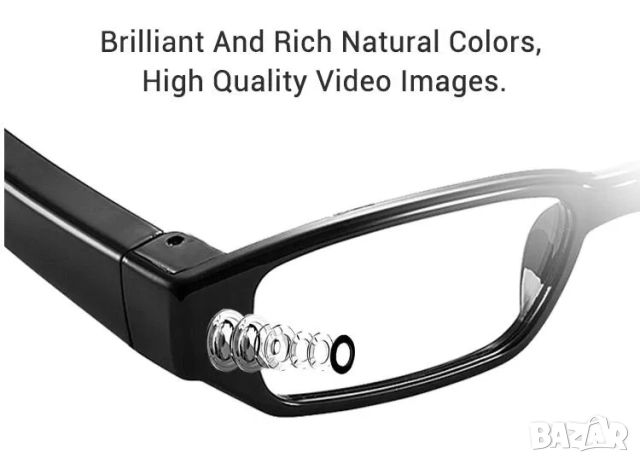 Скрита камера в очила, шпионска мини камера с висока резолюция, видео, снимка 8 - HD камери - 52165121