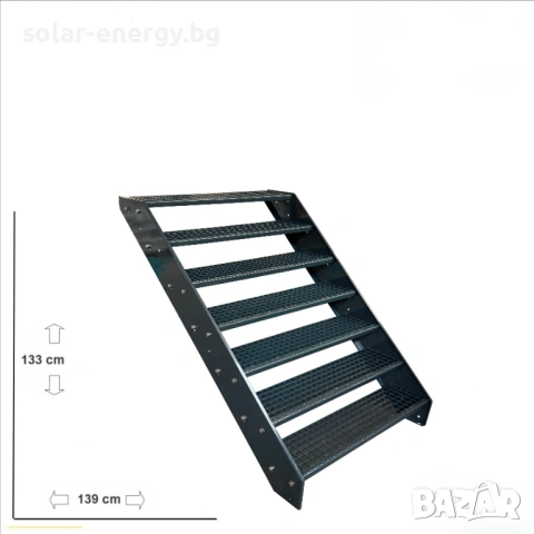 Метално стълбище 7 стъпала | Външни стълби | Поцинковано, снимка 5 - Други - 54235656