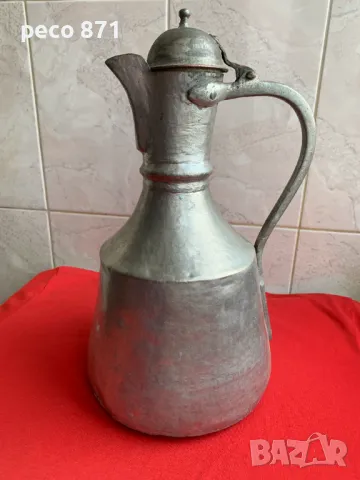 Стар бакърен гюм/кана, снимка 5 - Антикварни и старинни предмети - 49617411