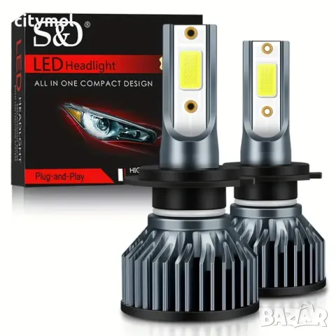 Комплект 2 бр. авто лампи/крушки H7, LED, 6000K