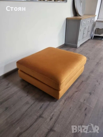 Голяма оранжева табуретка от плат, снимка 2 - Дивани и мека мебел - 52010761