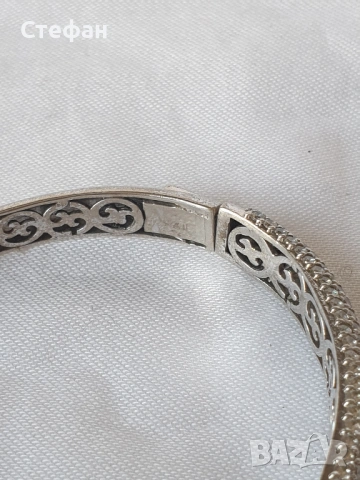 Сребърна гривна, снимка 4 - Гривни - 54267187