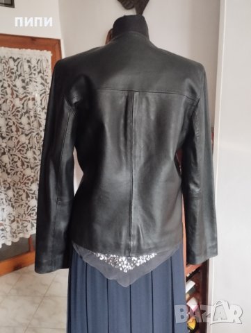 Естествена кожа черно дамско яке на LATIF, снимка 2 - Якета - 11687476