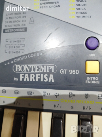 Синтезатор BONTEMPI by FARFISA  GT 960, снимка 3 - Синтезатори - 54276534