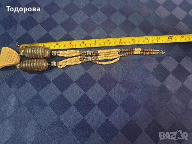 Колие от слонова кост и екзотична дървесина, снимка 3 - Колиета, медальони, синджири - 38812621