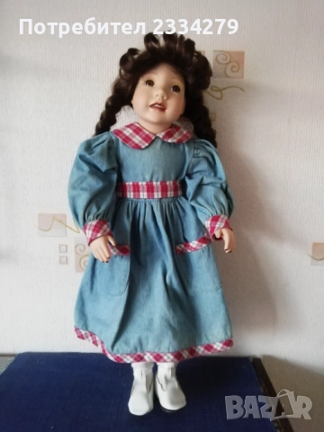 Порцеланова кукла, децка количка за кукли и дървено сметало,,Мечок" всичко е немско. , снимка 2 - Колекции - 52659883