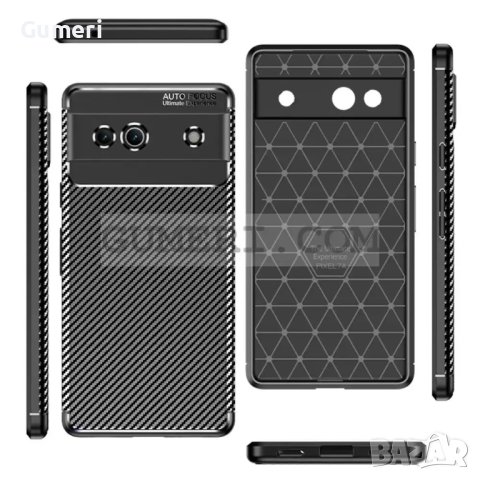 Google Pixel 7a Противоударен Силиконов Гръб - Карбон