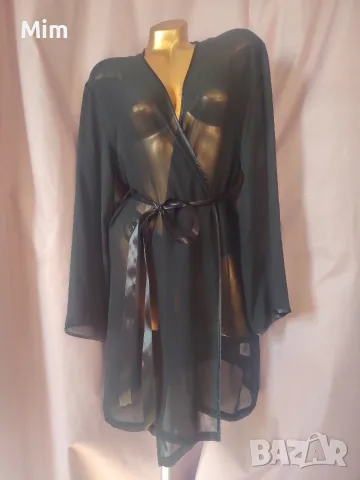 Резервирани Hunkemoller L Черен ефирен халат , снимка 2 - Нощници - 56157907