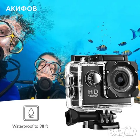 Екшън камера SPORTS CAM, водоустойчива, 4K HD, снимка 7 - HD камери - 50193840