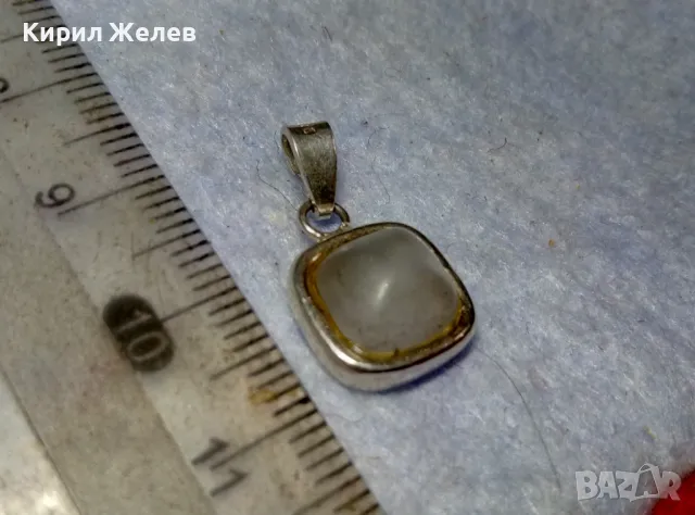 АР ДЕКО СТИЛ СКЪПОЦЕНЕН СРЕБЪРЕН ПЕНДАНТ СРЕБРО 925 с ШЛИФОВАН ЛУНЕН КАМЪК РЪЧНА ИЗРАБОТКА 49777, снимка 5 - Колиета, медальони, синджири - 49682445