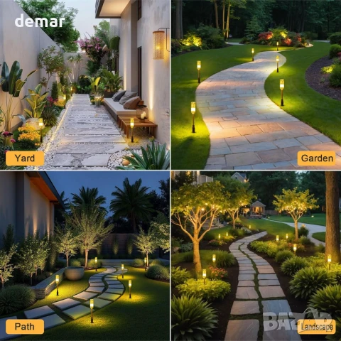 Градински лампи IRISECO с колчета, 6 броя 12V нисковолтови LED, IP65, снимка 2 - Лед осветление - 51180611