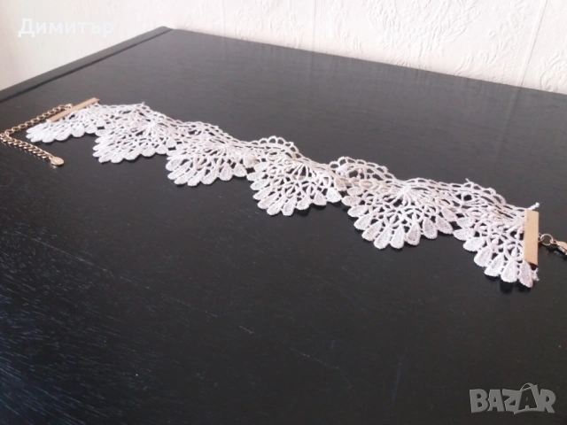  Плетено колие в бял цвят, снимка 9 - Колиета, медальони, синджири - 54247922