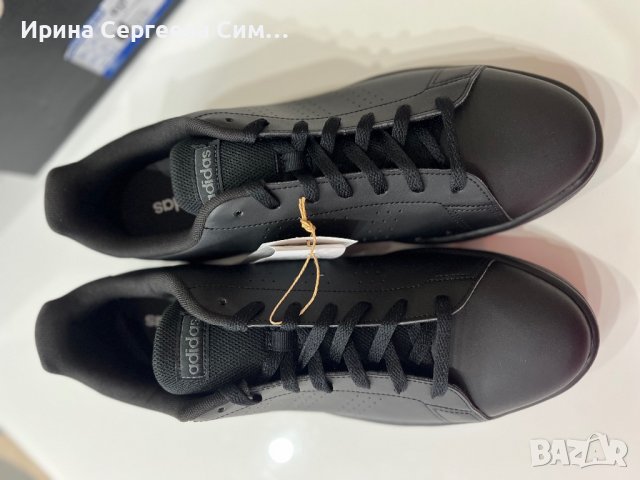 Черни кожени нови маратонки adidas номер 47,3, снимка 4 - Маратонки - 38299346