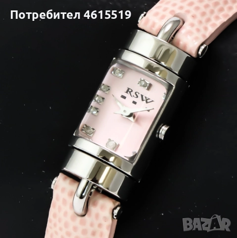 Нов швейцарски кварцов часовник - гривна RSW с диаманти 0,07 карата, снимка 6 - Дамски - 52131556