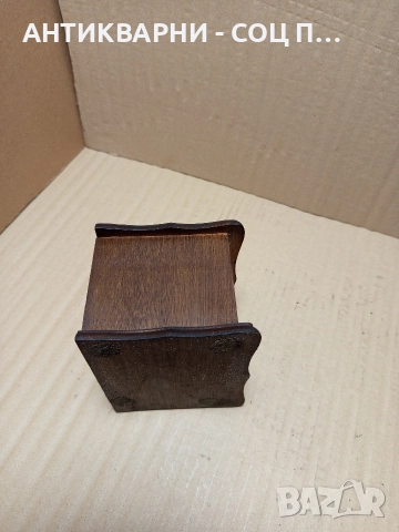 Комплект Стара Дървена Кутия С Подложки За Чаши. , снимка 4 - Антикварни и старинни предмети - 52697778