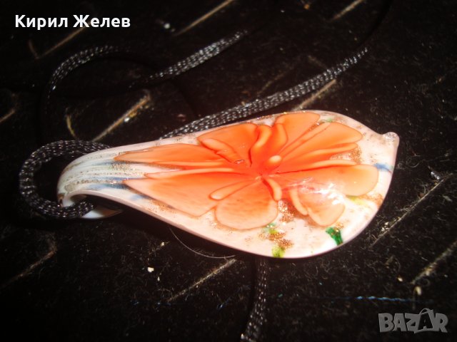 НОВ АРТ МЕДАЛЬОН МУРАНО ВЕНЕЦИАНСКО СТЪКЛО ЦВЕТЕ 16643, снимка 3 - Колиета, медальони, синджири - 30719855