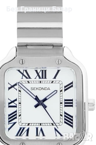 Нов Дамски часовник Sekonda Rene 29мм сребрист кварцов бял циферблат стоманена гривна