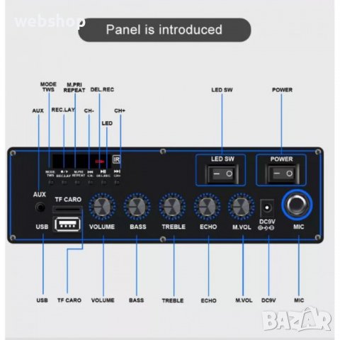 Караоке Тонколона MD13-12L  , 12 инча, Микрофон, Цветомузика, Bluetooth, FM радио, USB, Micro SD, снимка 4 - Караоке - 39625252