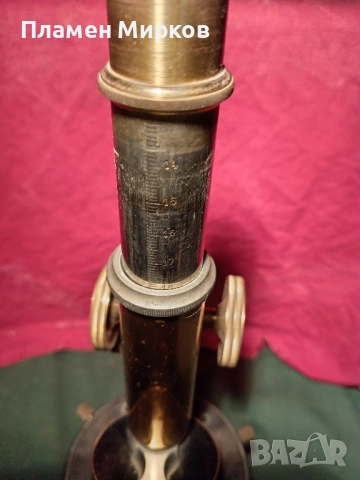 Антикварен германски бронзов микроскоп, снимка 5 - Колекции - 51789520