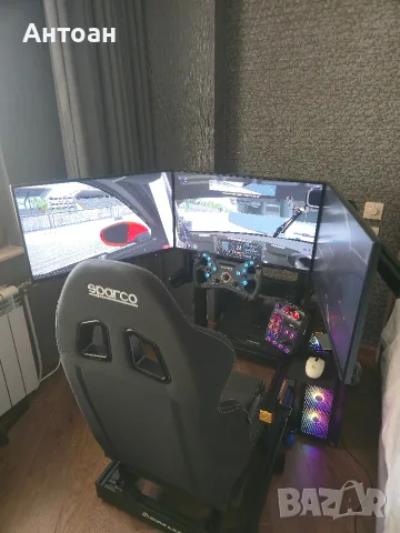 Simlab gt1 evo + слайдери + интегрирана стойка за 3 монитора за сим рейсинг sim racing кокпит cockpi, снимка 2 - Джойстици и геймпадове - 55719214