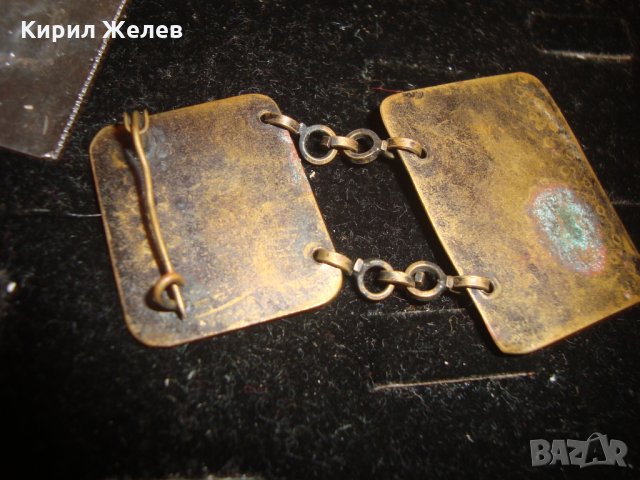 СТАРИННА БРОНЗОВА БРОШКА с ЦВЕТЕН ЕМАЙЛ - ПЛОЧКА 72761, снимка 7 - Антикварни и старинни предмети - 30652650