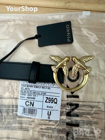 Чисто нови чанта и колан Pinko в черен цвят, снимка 8 - Чанти - 54049140