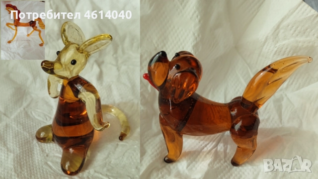 Стъклена фигурка фигурки Кон Куче, Мишка, Папагал, снимка 11 - Колекции - 52942452