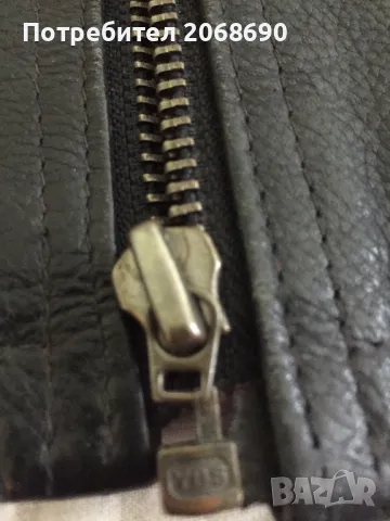 Мъжко черно яке от телешка кожа, снимка 2 - Якета - 48332696