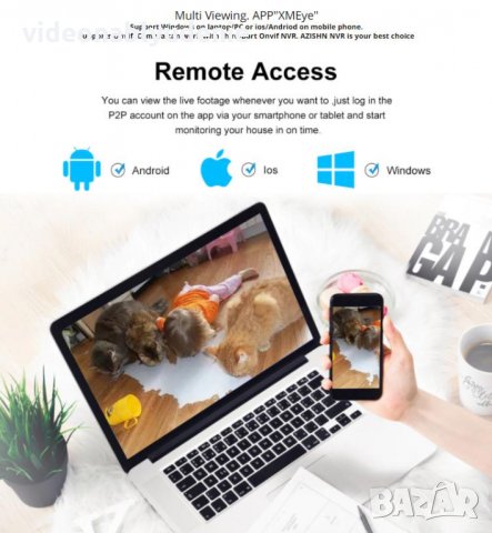 Super UltraHD 4MPx 6 АRRAY Метална IP67 Мълниящит Ударо-Водоустойчива LAN Камера H.265X Audio ONVIF, снимка 6 - IP камери - 30416062