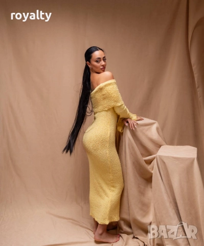 Жълта Дамска Рокля , снимка 3 - Рокли - 52934302