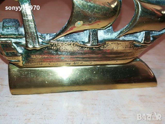 КОРАБ ОТ АНГЛИЯ-МЕД/МЕСИНГ 2305221818, снимка 11 - Антикварни и старинни предмети - 36853838