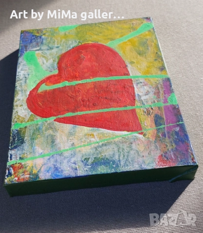 Сърце, картина, платно, арт, heart, love, painting, снимка 2 - Картини - 52580754