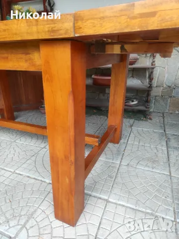 Продавам дървена трапезна маса, снимка 5 - Маси - 47622526