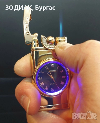 НОВА Газова Запалка с Часовник, снимка 4 - Запалки - 24481150