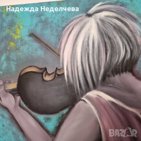 "Интимно" - авторска картина с маслени бои, снимка 2 - Картини - 44212801