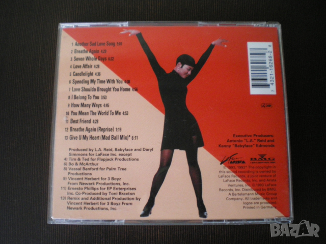 Toni Braxton ‎– Toni Braxton 1993, снимка 3 - CD дискове - 44673171