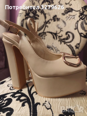 Високи дамски обувки на висок ток с платформа , снимка 7 - Дамски обувки на ток - 53181419