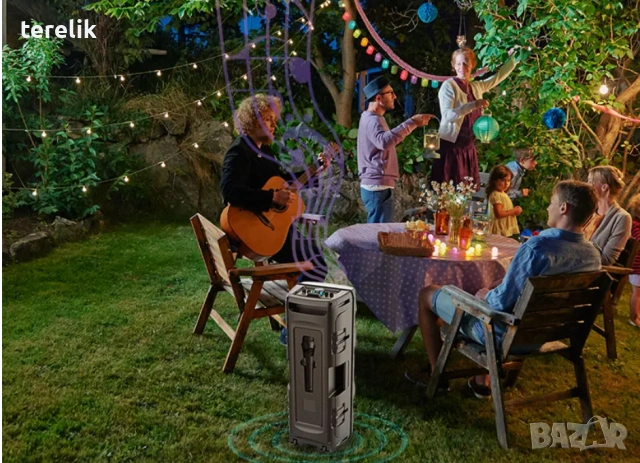 § Нова ZQS 8210 2х8 120W 6500mah 2 микрофона ПРЕНОСИМА КАРАОКЕ КОЛОНА, снимка 12 - Аудиосистеми - 53163698