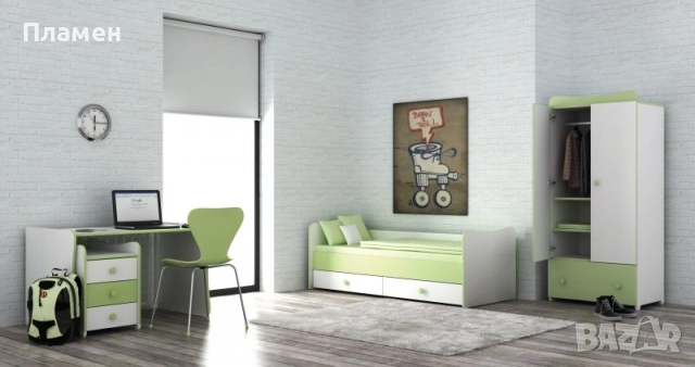 Легло и кошара в едно гардероб и бюро и матраци трансформиращи Lorelli, снимка 10 - Спални и легла - 52185600