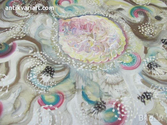 Стара Картина масло върху платно абстранция, снимка 7 - Картини - 31822423