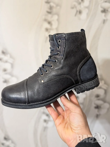боти от естествена кожа с вълнен хастар S.Oliver номер 45 , снимка 4 - Мъжки боти - 53359791