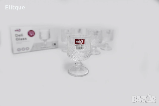 Комплект от 6 бр. чаши за вино със столчета за елегантно сервиране, снимка 5 - Чаши - 54231162