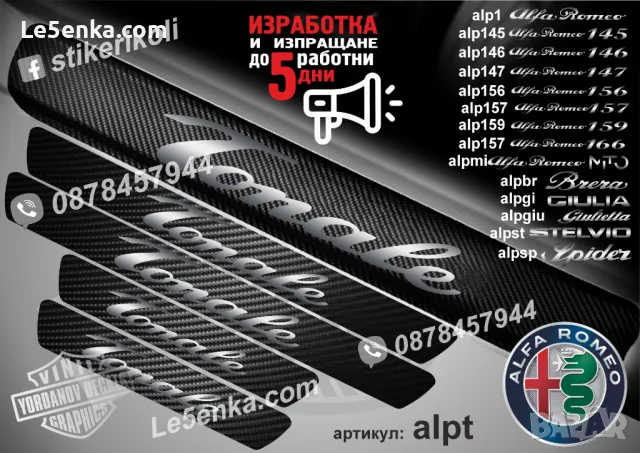 ПРАГОВЕ карбон Alfa Romeo TONALE фолио стикери alpt